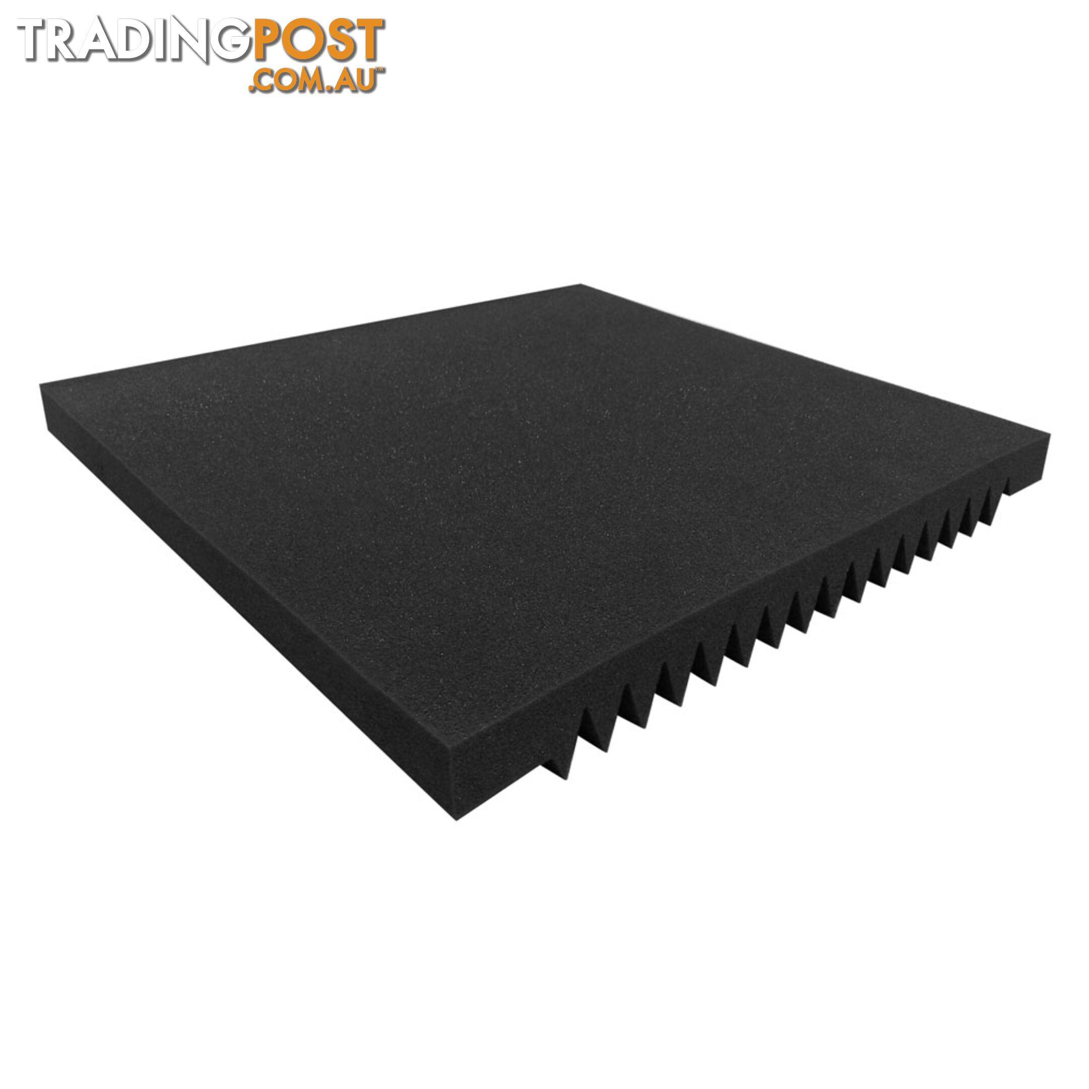 Set of 10 Studio Acoustic Foam Tile Wedge Black 50 x 50 x 5cm