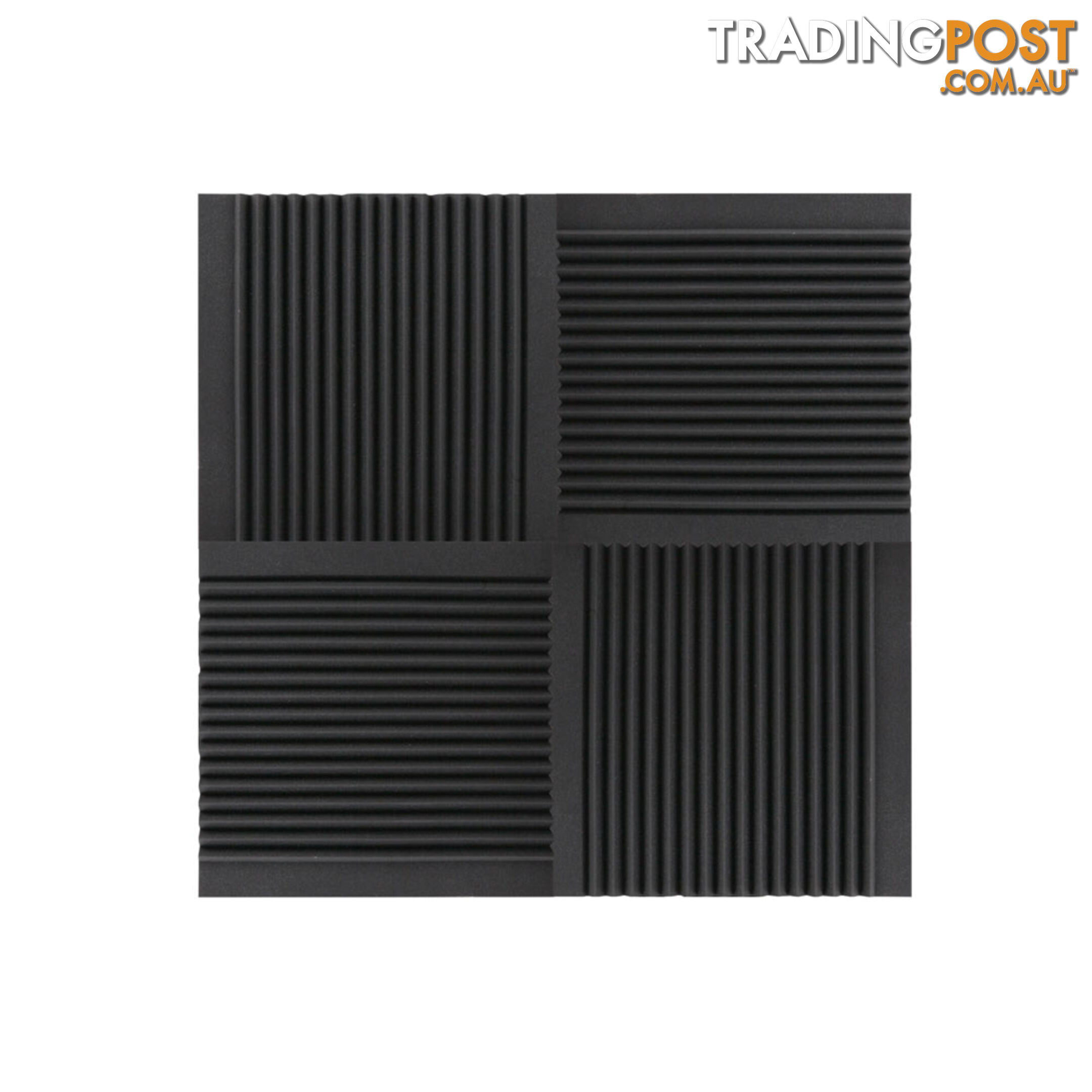 Set of 10 Studio Acoustic Foam Tile Wedge Black 50 x 50 x 5cm