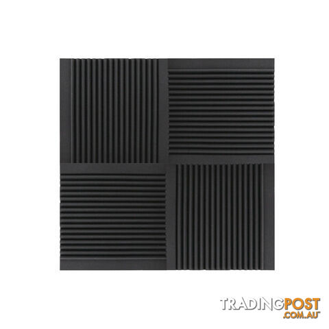 Set of 10 Studio Acoustic Foam Tile Wedge Black 50 x 50 x 5cm