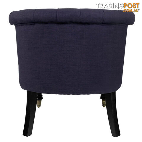 Lorraine Chair French Provincial Linen Fabric Sofa Dark Purple