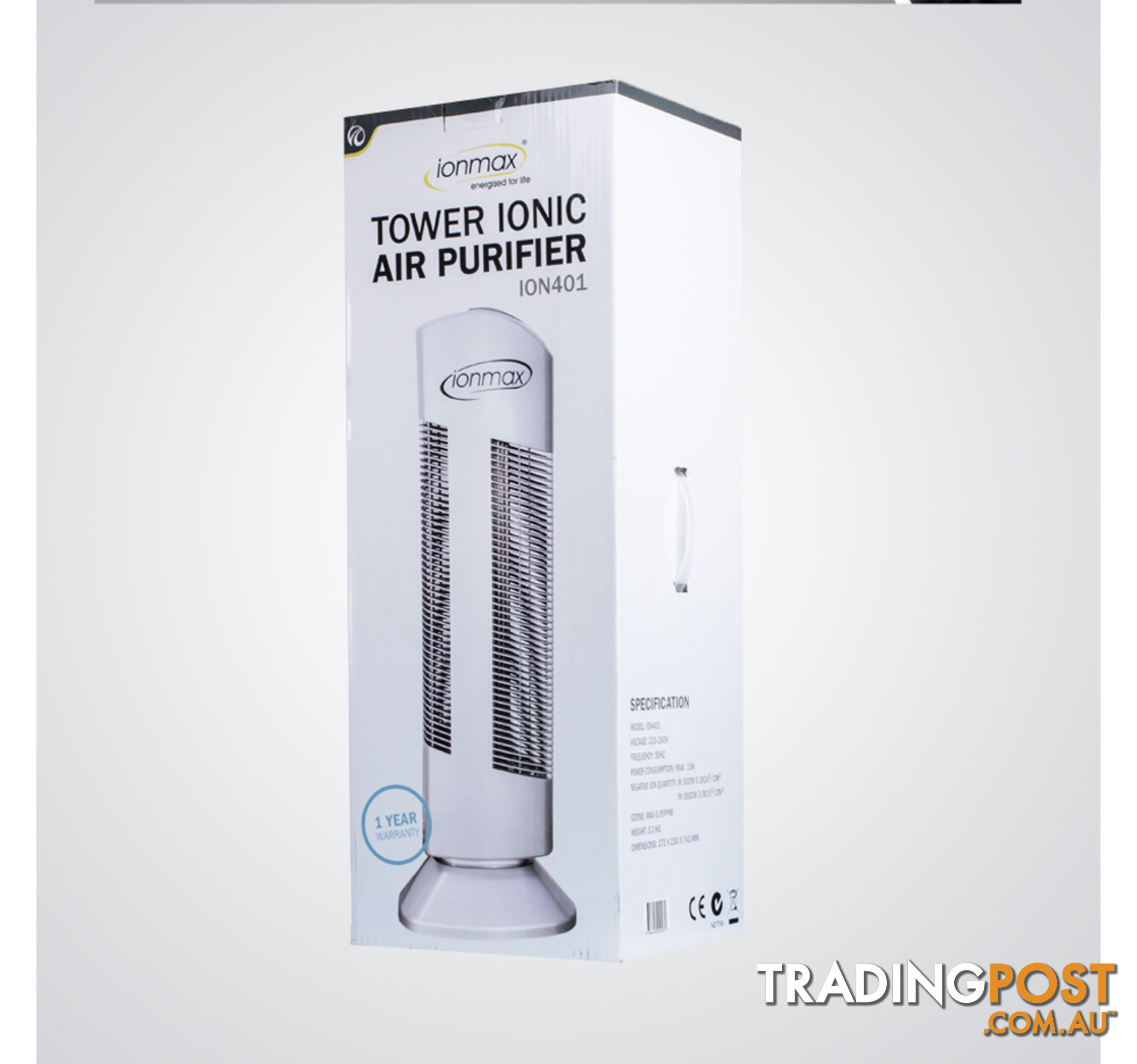 Ionmax¬ Tower Air Purifier Silver