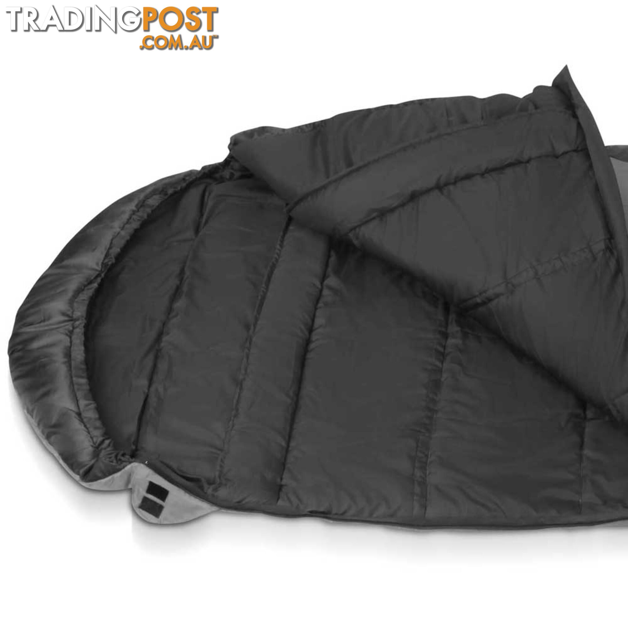 2 x Sleeping Bag Twin Outdoor Camping Thermal Tent Hiking -10_ Grey Black