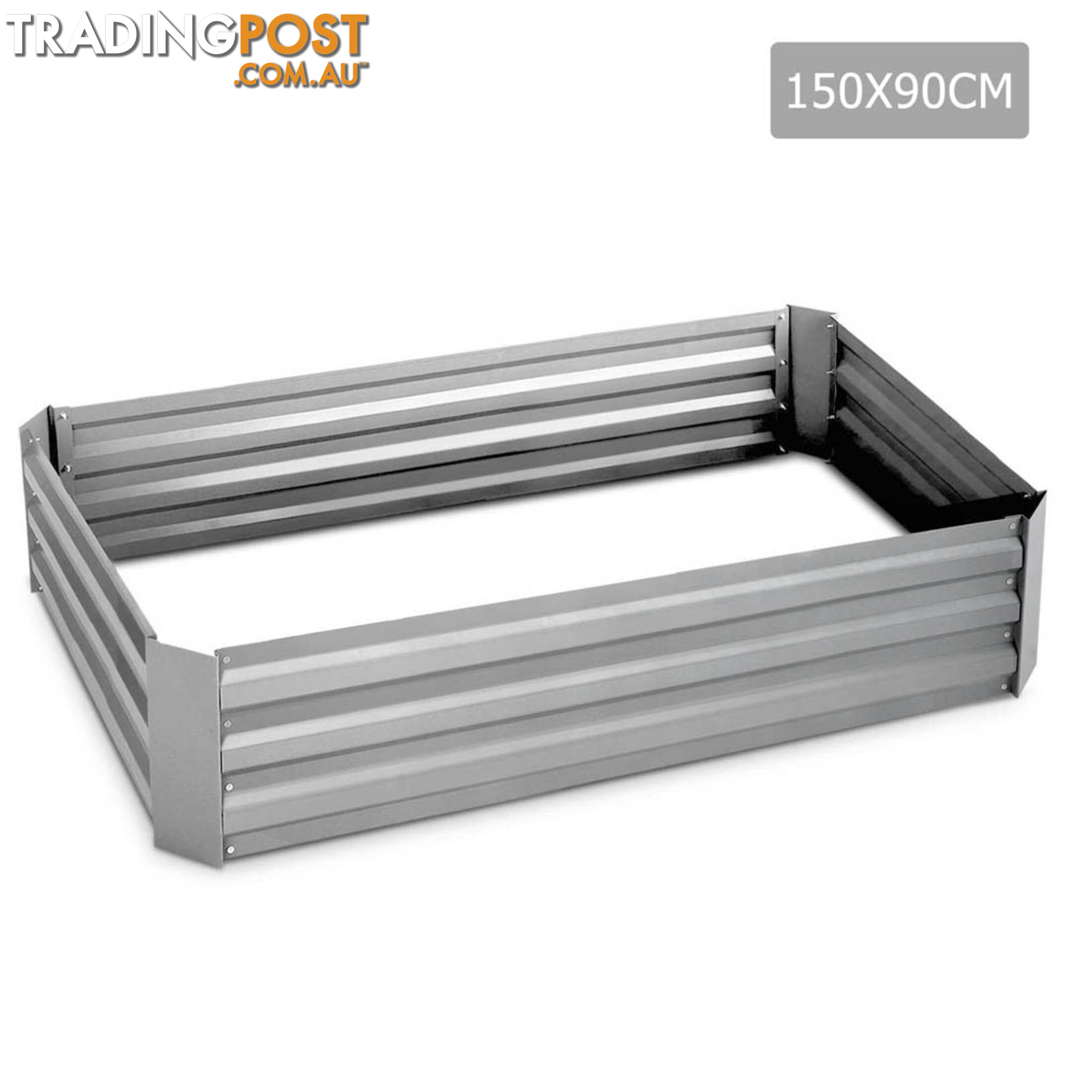 Raised Garden Bed Galvanised Steel 150x90x30cm Elevated Instant Planter White