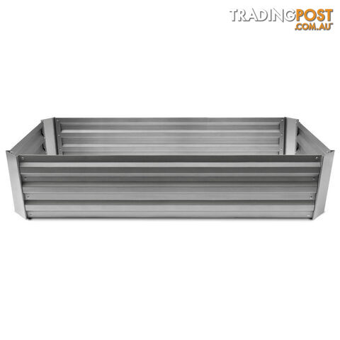 Raised Garden Bed Galvanised Steel 150x90x30cm Elevated Instant Planter White