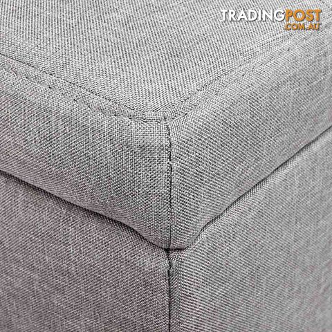 Ottoman Storage Blanket Box Foot Stool Toy Bed Faux Linen Large Light Grey
