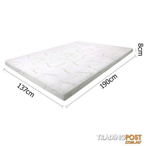 8cm Cool Gel Memory Foam Mattress Topper Eco-Friendly Bamboo Fabric Cover Double