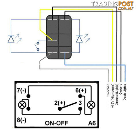 REVERSE LIGHTS CARLING ROCKER SWITCH LASER ETCHED WORK LIGHT BAR 4WD HID 12V 24V