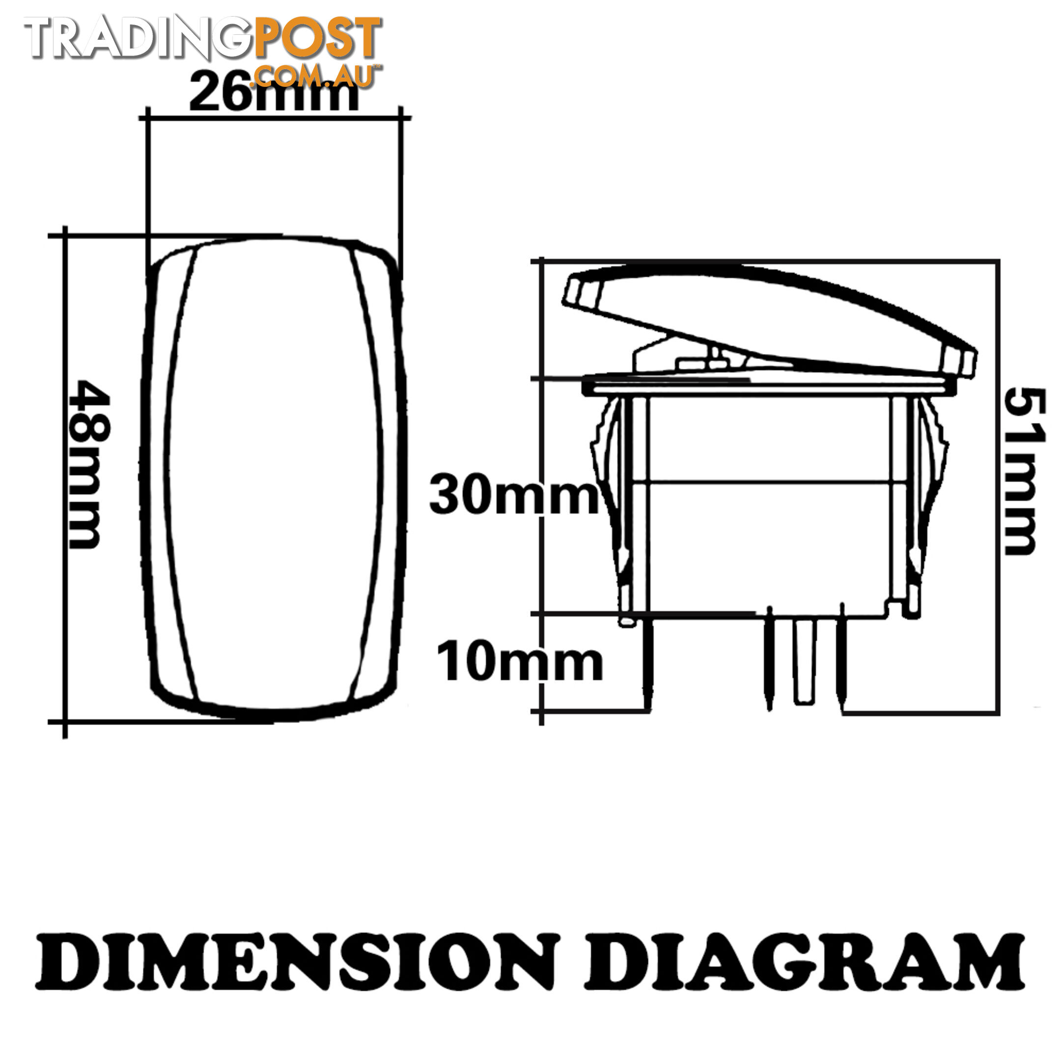 REVERSE LIGHTS CARLING ROCKER SWITCH LASER ETCHED WORK LIGHT BAR 4WD HID 12V 24V