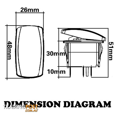 REVERSE LIGHTS CARLING ROCKER SWITCH LASER ETCHED WORK LIGHT BAR 4WD HID 12V 24V