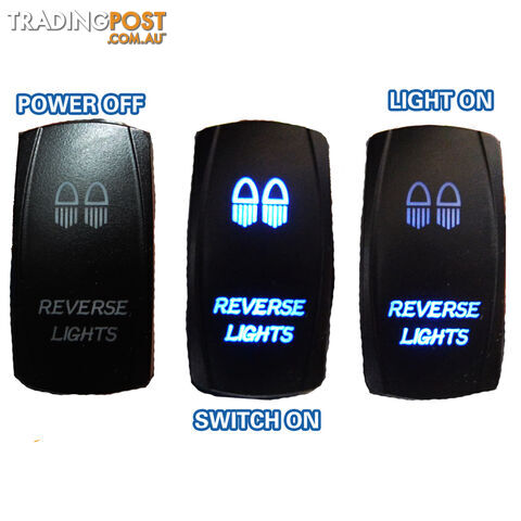 REVERSE LIGHTS CARLING ROCKER SWITCH LASER ETCHED WORK LIGHT BAR 4WD HID 12V 24V