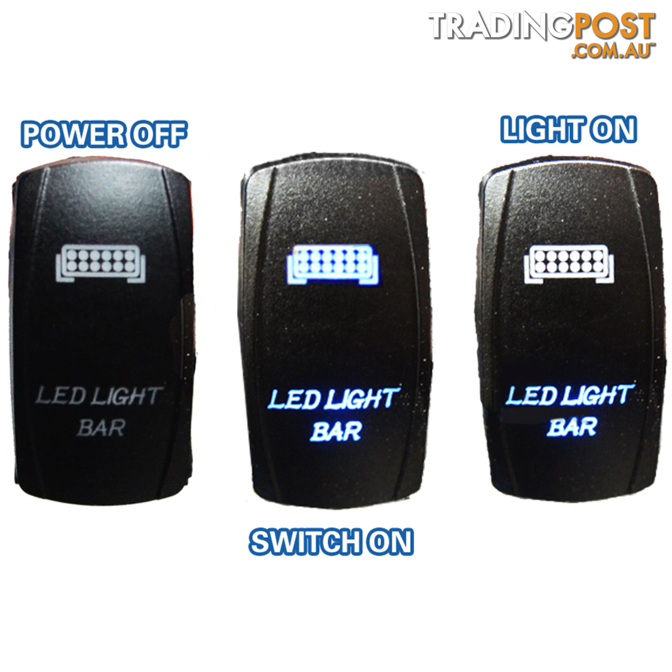 LED LIGHT BAR CARLING ROCKER SWITCH LASER ETCHED WORK LIGHT BAR 4WD UTE 12V 24V