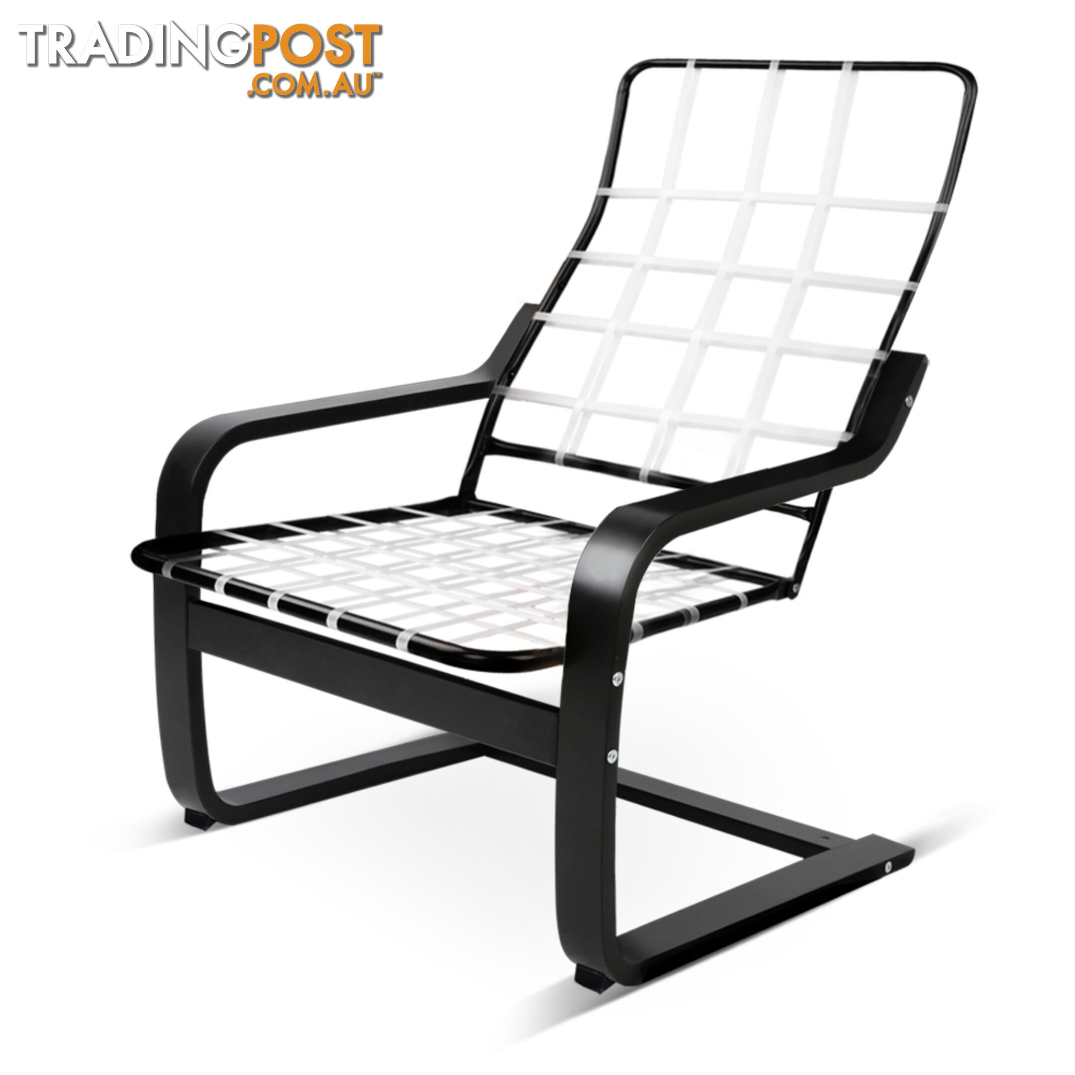 Wooden Armchair Birch Bentwood Fabric Lounge Recliner Sofa Noble Black