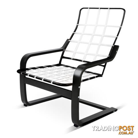 Wooden Armchair Birch Bentwood Fabric Lounge Recliner Sofa Noble Black