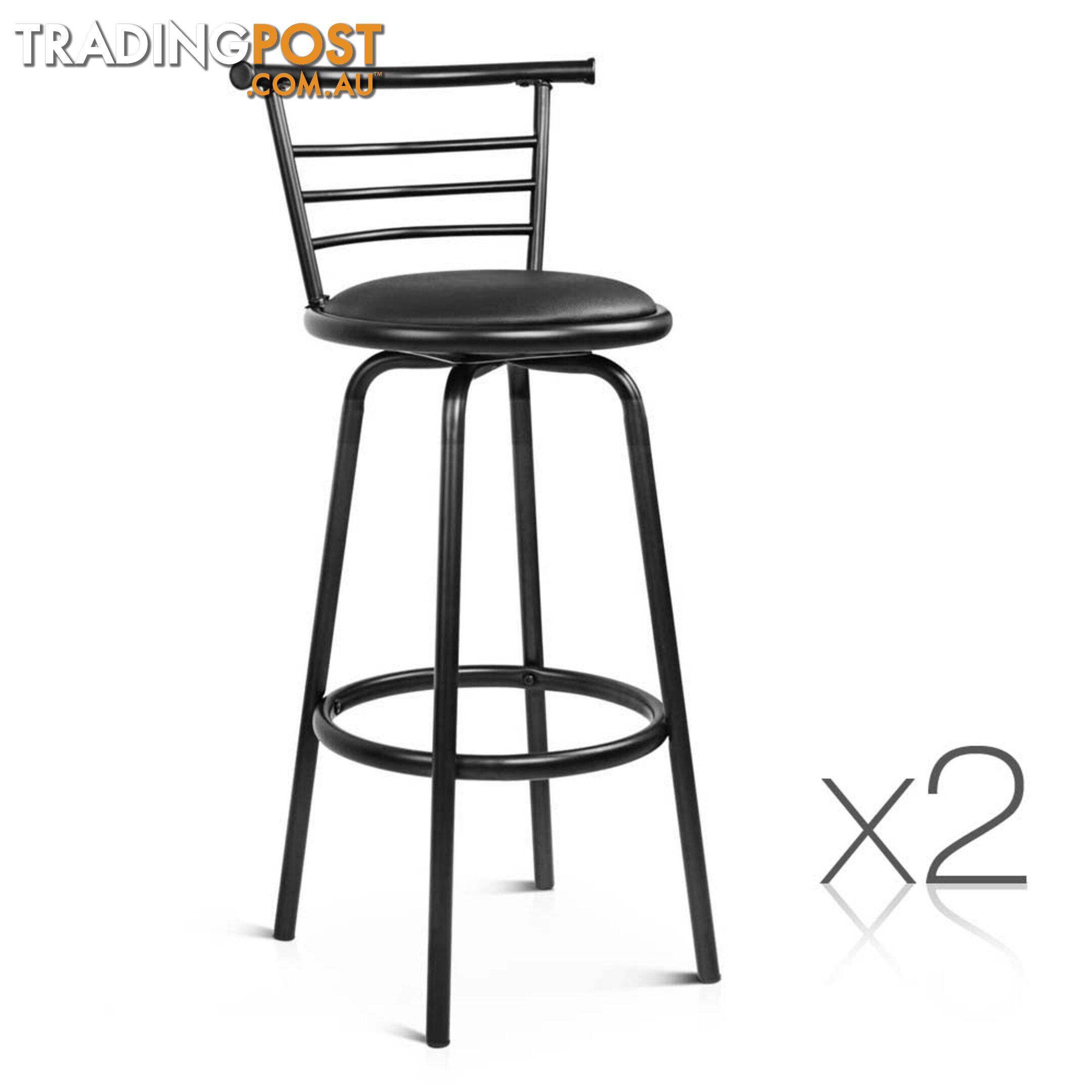 Set of 2 360ÁSwivel Bar Stool - Black