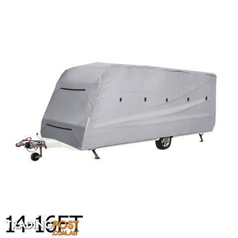 4 Layers Caravan Campervan Cover 14-16FT 4 Sides Open Covers Zips UV Waterproof