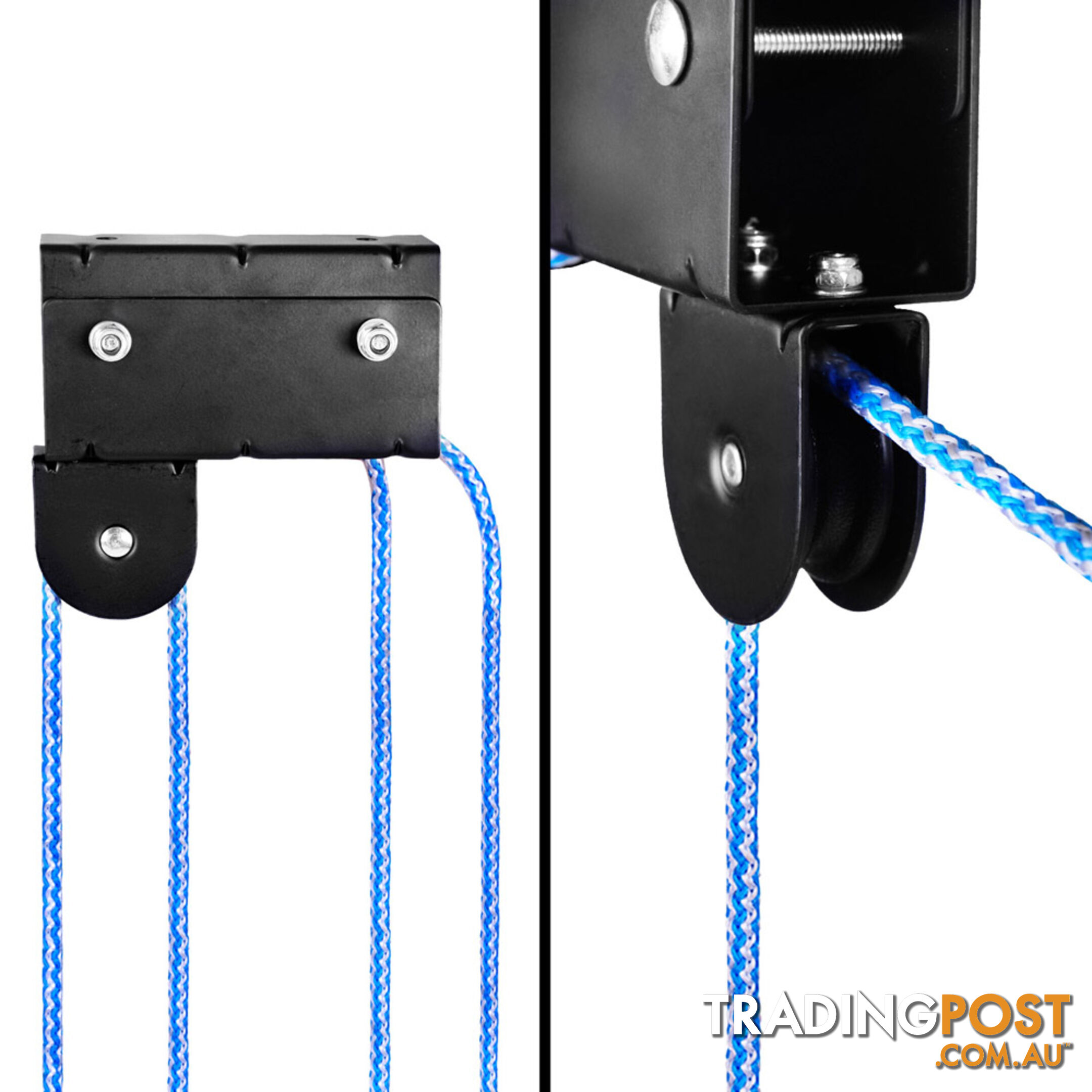 2 x Kayak Hoist Ceiling Rack Bike Lift Pulley System Garage Storage Rope 60kg