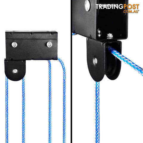 2 x Kayak Hoist Ceiling Rack Bike Lift Pulley System Garage Storage Rope 60kg