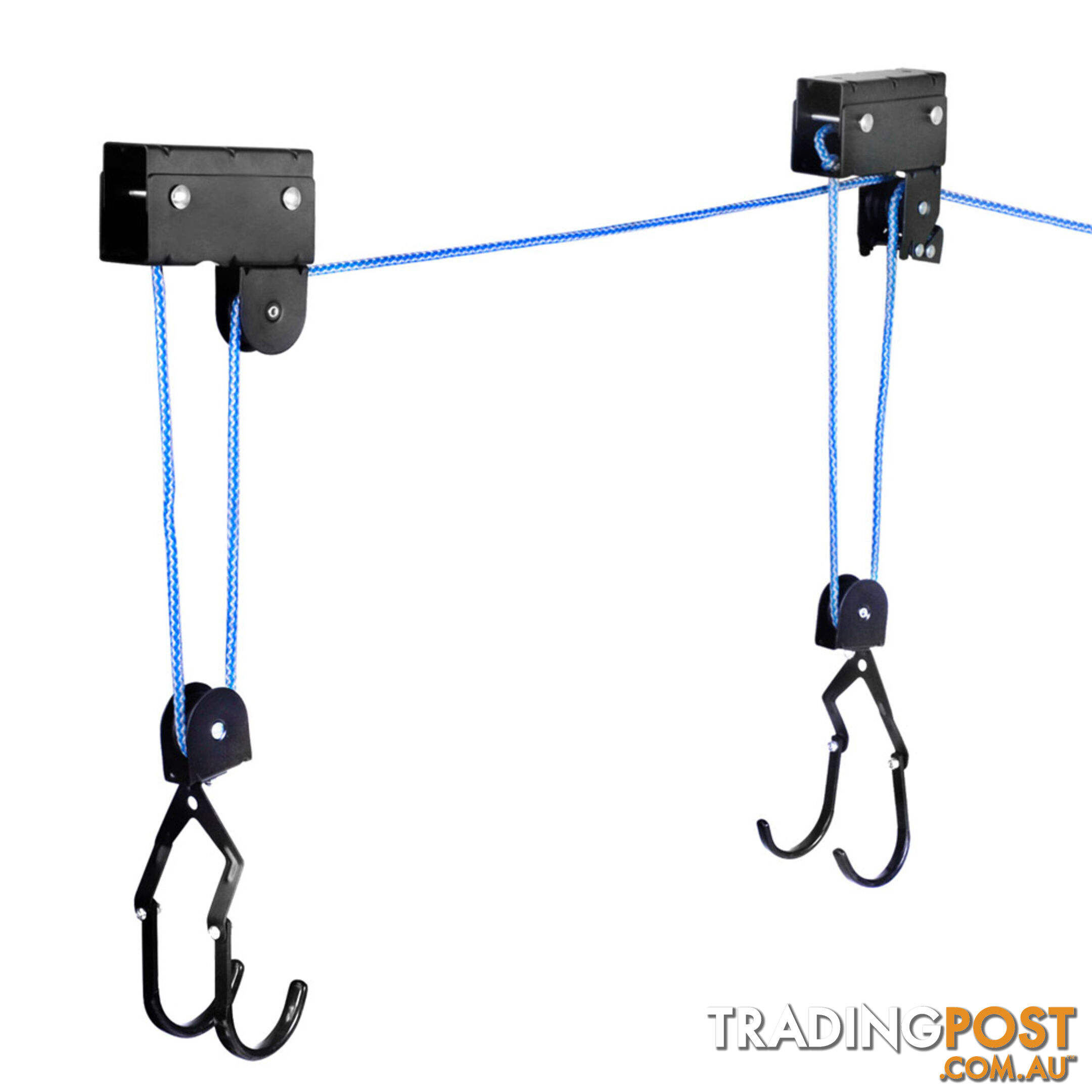 2 x Kayak Hoist Ceiling Rack Bike Lift Pulley System Garage Storage Rope 60kg