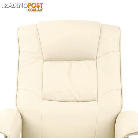 PU Leather Recliner Ottoman Chair Office Lounge Couch Armchair Beige