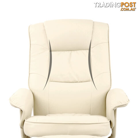 PU Leather Recliner Ottoman Chair Office Lounge Couch Armchair Beige