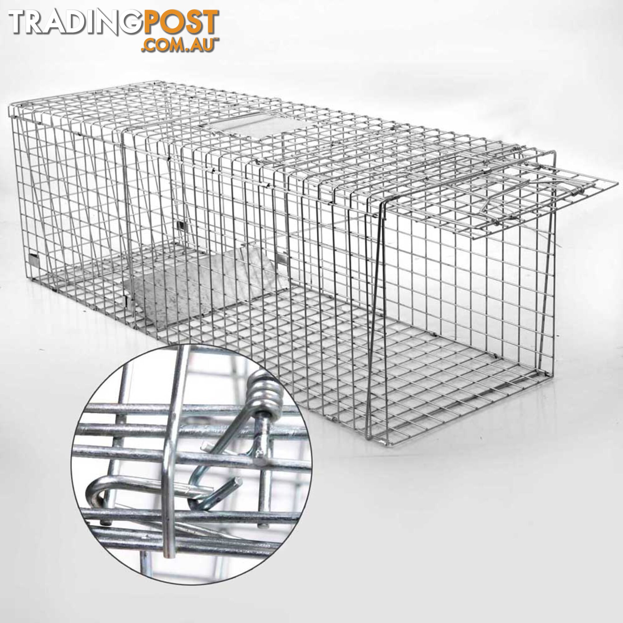 XXLarge Humane Animal Trap Cage Cat Possum Rabbit Fox Koala Hare Catch 150x50cm