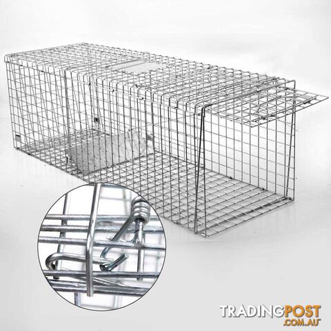 XXLarge Humane Animal Trap Cage Cat Possum Rabbit Fox Koala Hare Catch 150x50cm