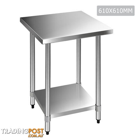 Commercial Stainless Steel Kitchen Work Bench Food Preparation Table Top 610mm