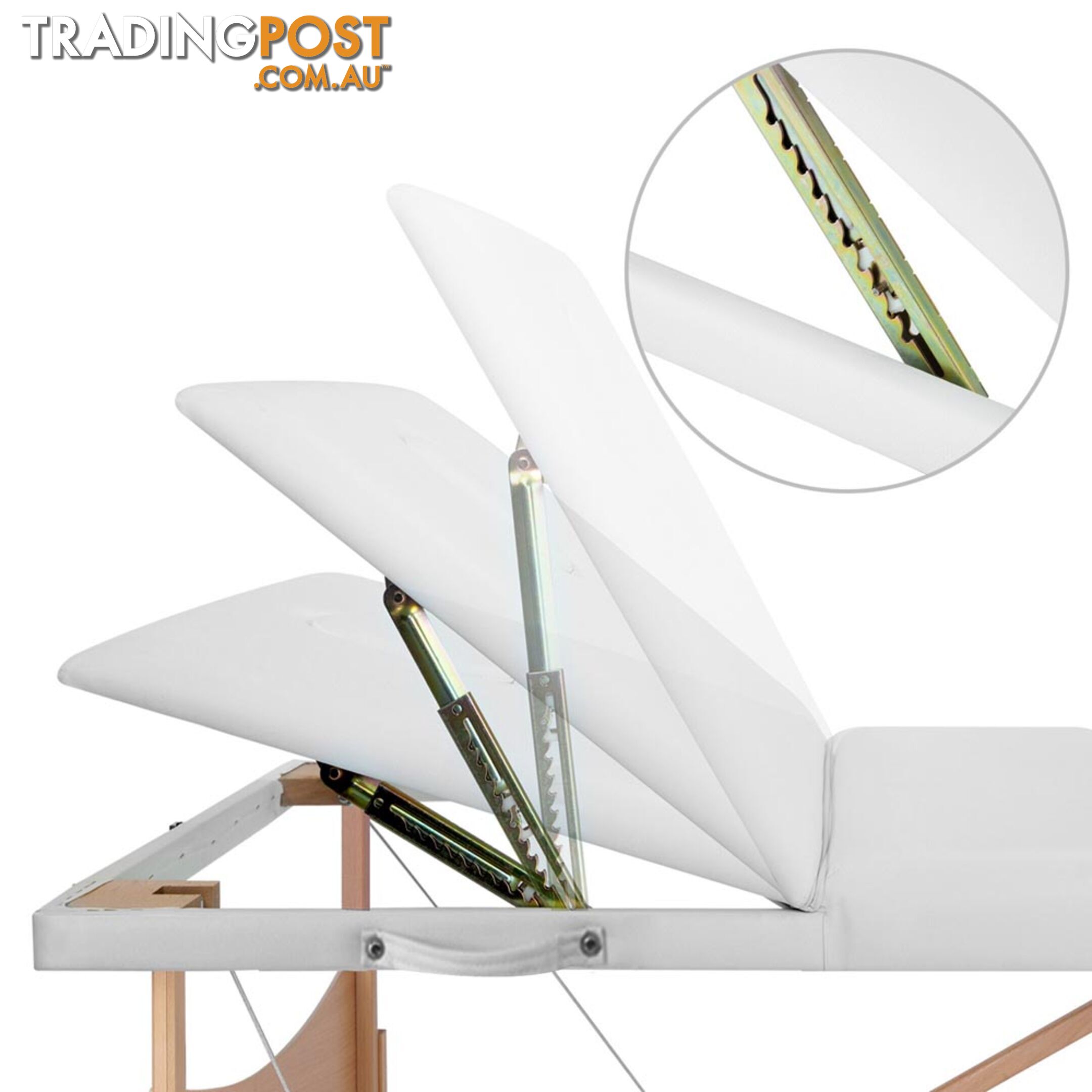 Portable Wooden Massage Table 3 Fold Beauty Chair Bed Waxing White 70 cm