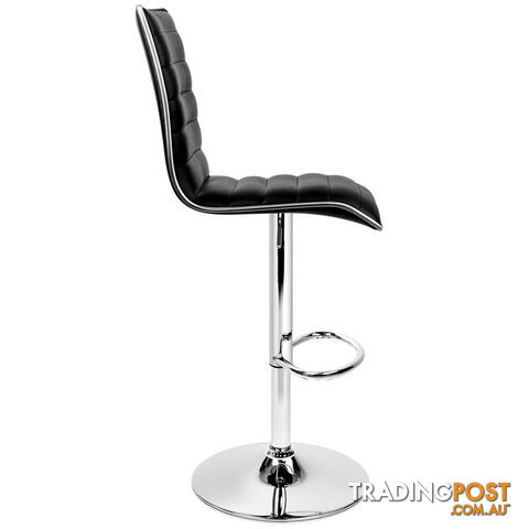 Set of 2 PU Leather Bar Stools - Black - photo 5 of 12