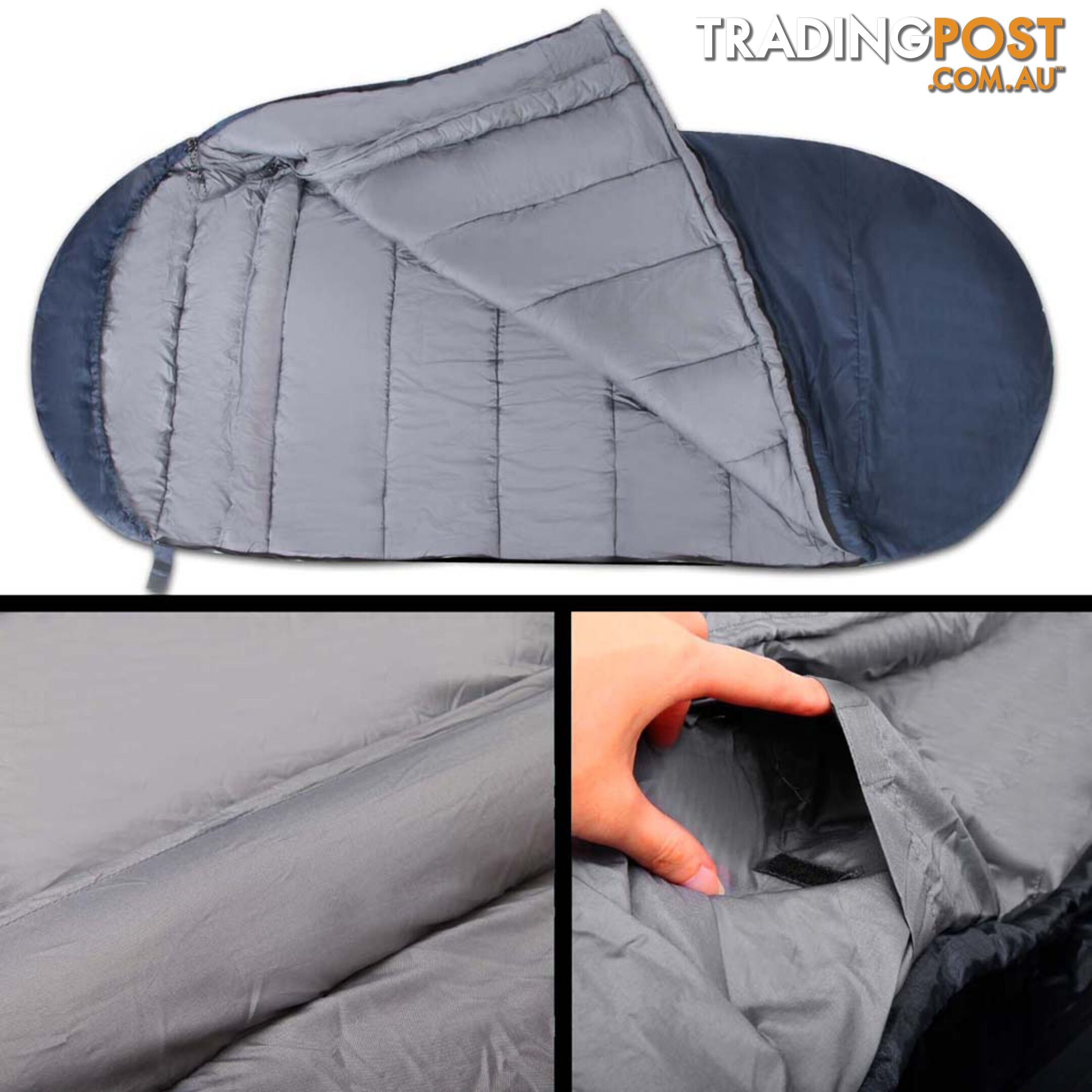 Wesshiorn Pebble-shaped Extra Large Sleeping Bag Navy