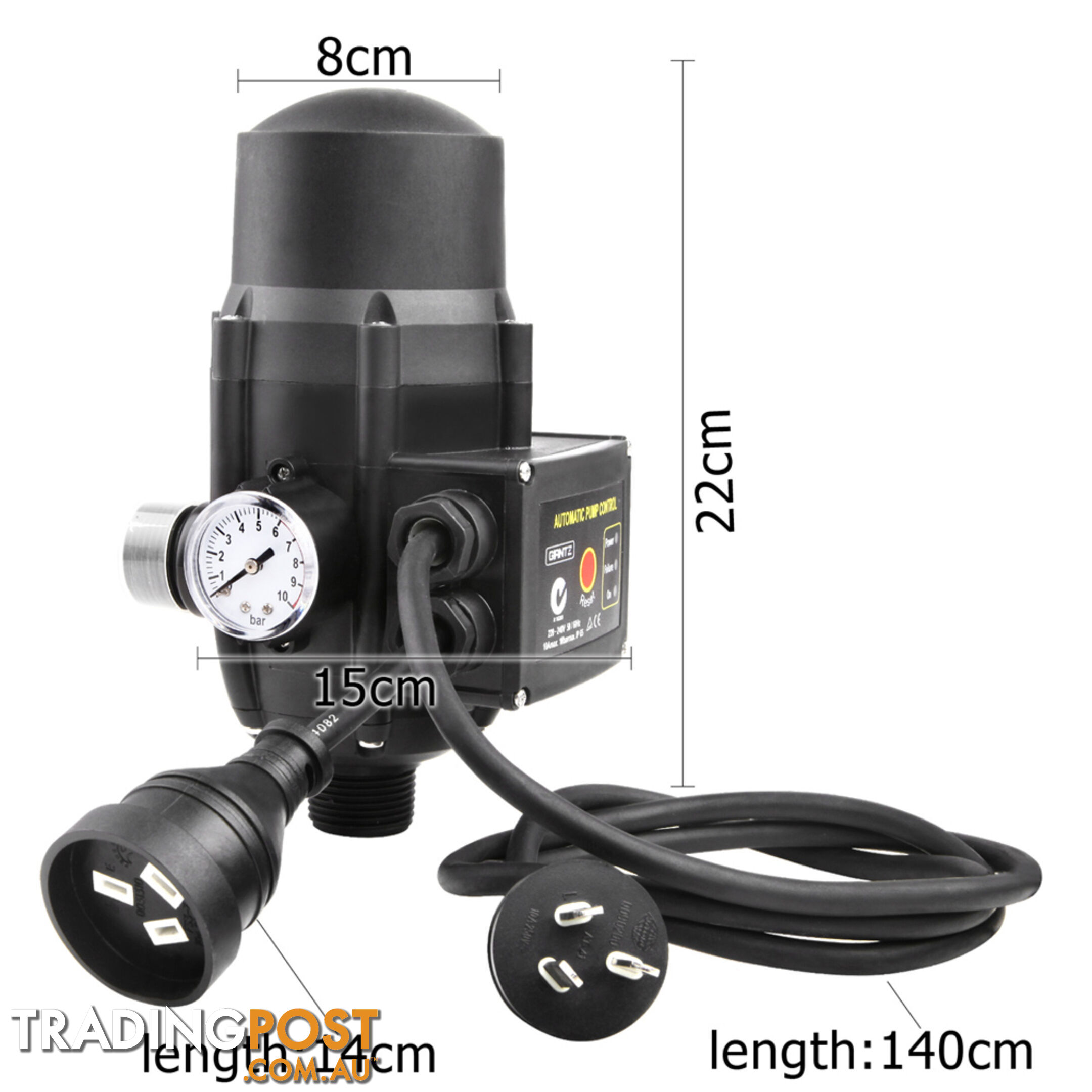 Adjustable Pressure Switch Water Pump Controller Black