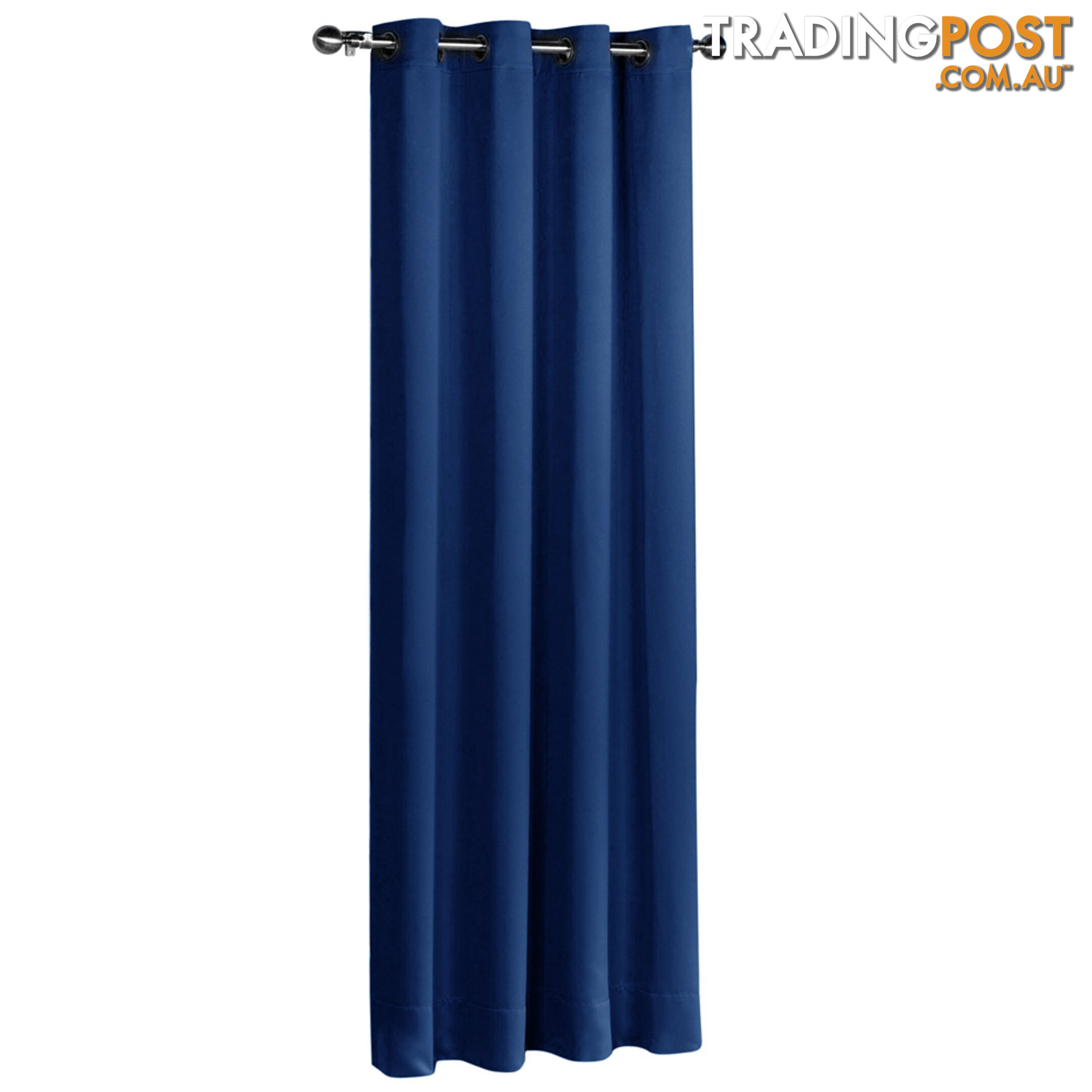 Luxury Blockout Eyelet Curtain 3 Layers Pure Fabric Room Darkening Navy 180cm