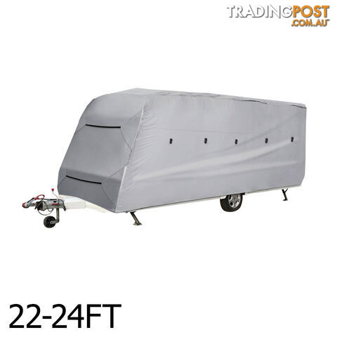 4 Layers Caravan Campervan Cover 22-24FT 4 Sides Open Covers Zips UV Waterproof