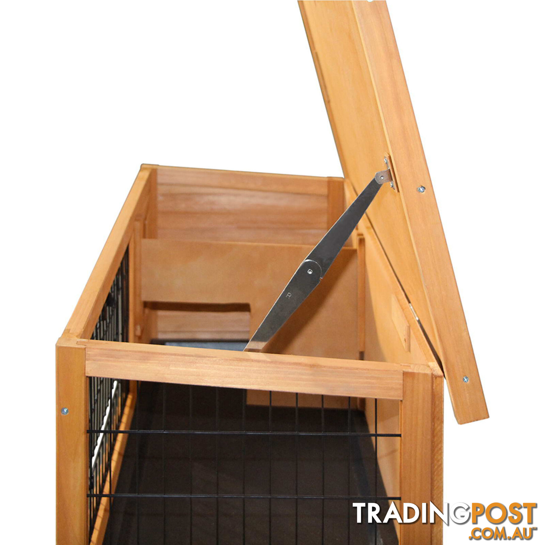 Rabbit Hutch with Hinged Lid