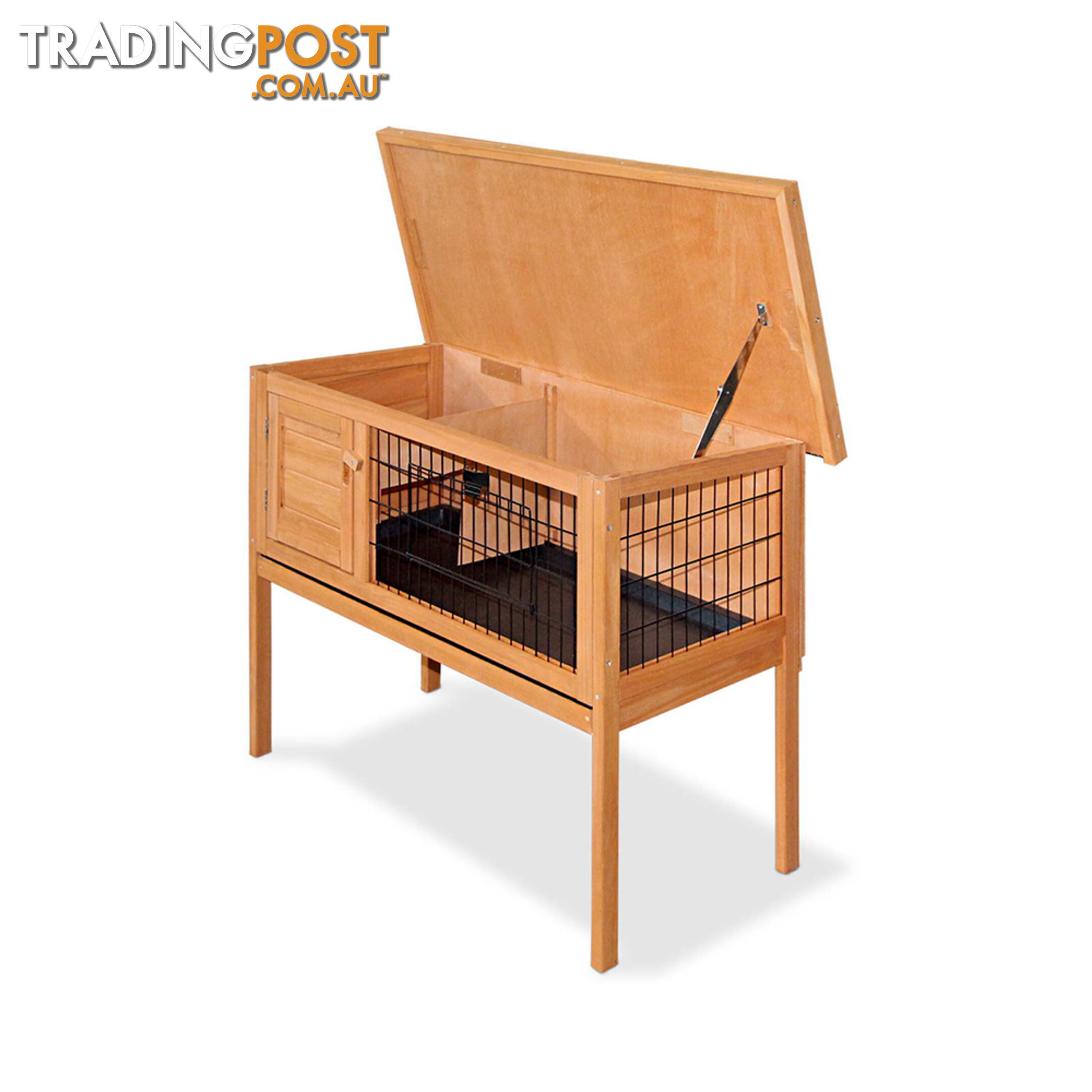 Rabbit Hutch with Hinged Lid