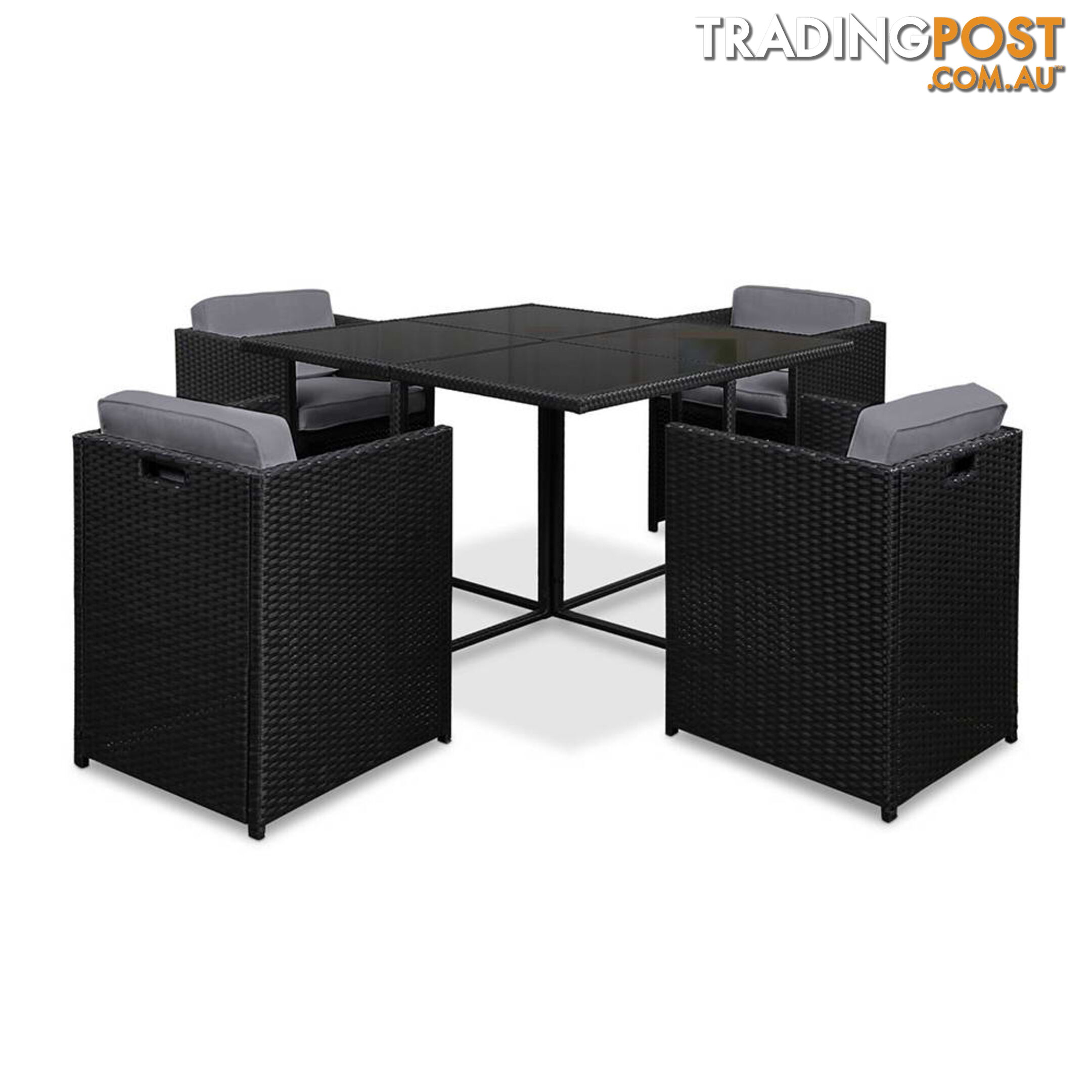 Rio Dining 5 Seater Set _ Black & Grey