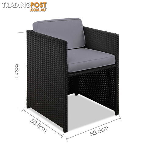 Rio Dining 5 Seater Set _ Black & Grey