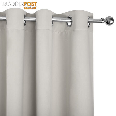 2 x Luxury Eyelet Blockout Curtain Room Darkening 250GSM 3 Layer 180x230cm Ecru - photo 4 of 9