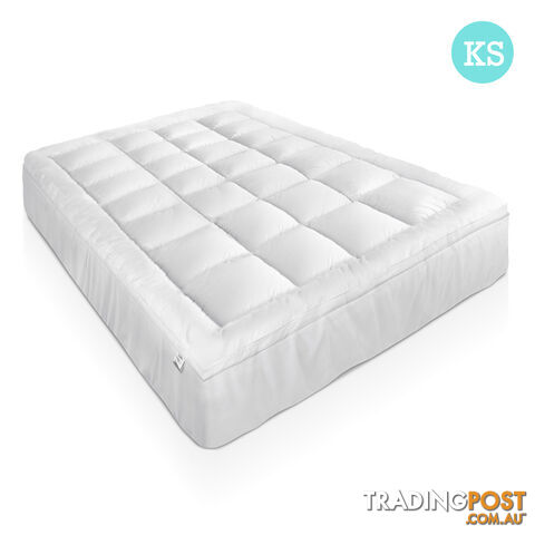 Duck Feather Down Mattress Topper 1000GSM Bamboo Pillowtop Bed Cover King Single