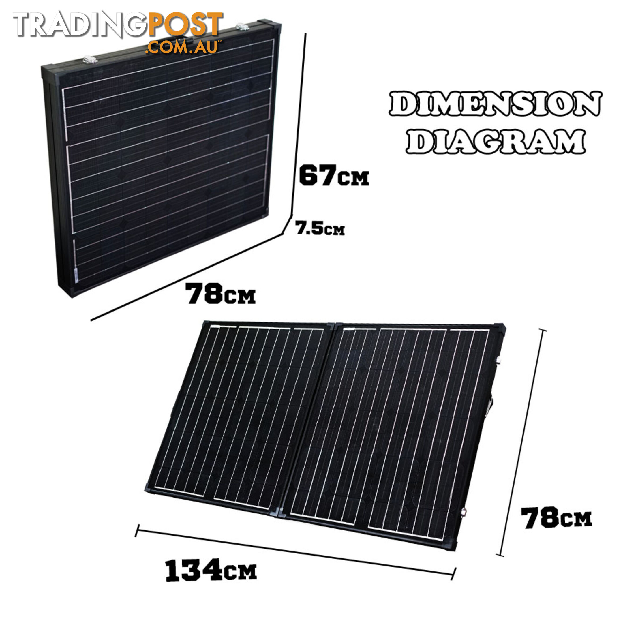 12V 180W Folding Solar Panel Black Silicon MEGAVOLT Mono MPPT Power Charging Kit