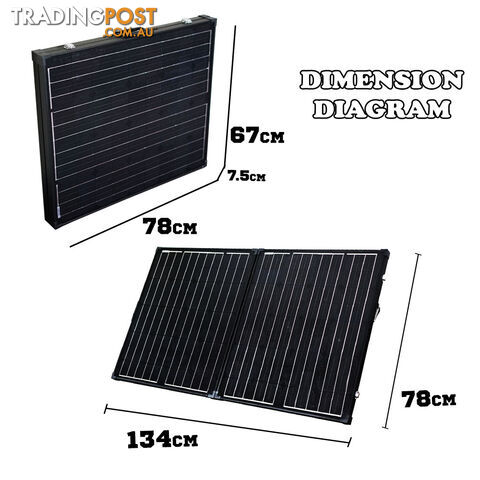 12V 180W Folding Solar Panel Black Silicon MEGAVOLT Mono MPPT Power Charging Kit