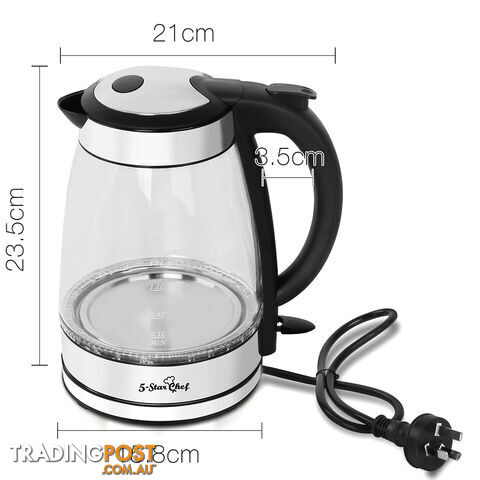 1.7L Electric Cordless LED Glass Kettle Kitchen Water Tea Boiler Jug Pot 2200W
