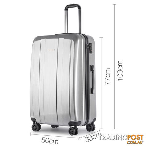 28&#34; Hard Shell Luggage 4 Wheels Suitecase TSA Lock Travel Carry On Bag Silver