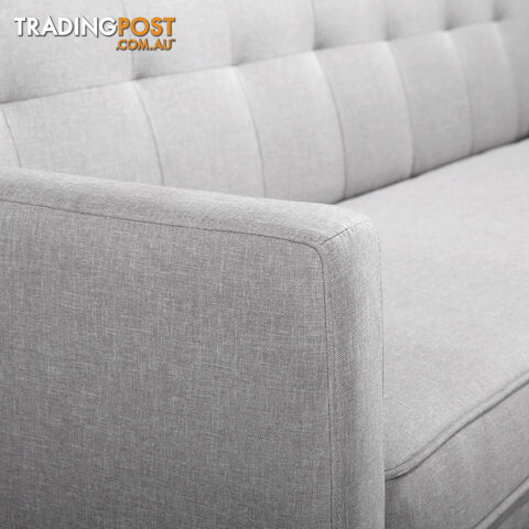 3 Seater Faux Linen Fabric Sofa