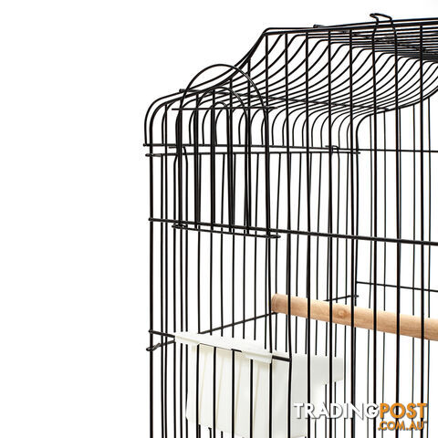 68cm Medium Bird Cage Parrot Budgie Canary Pet Carry Wrough Iron Aviary Black