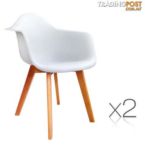 Set of 2 Replica Eames Armchairs White