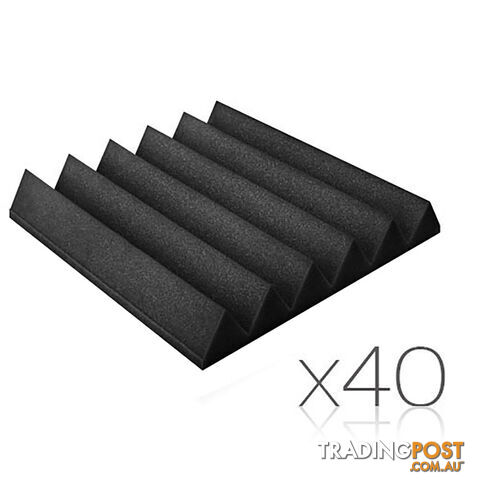40 x Soundproof Foam Acoustic Foam Panel Sound Absorption Proofing Wedge 30x30cm