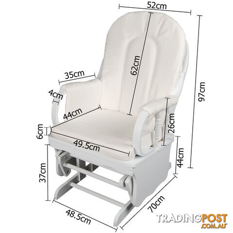 Comfort Baby Breast Feeding Rocking Sliding Glider Nursing Chair Ottoman White