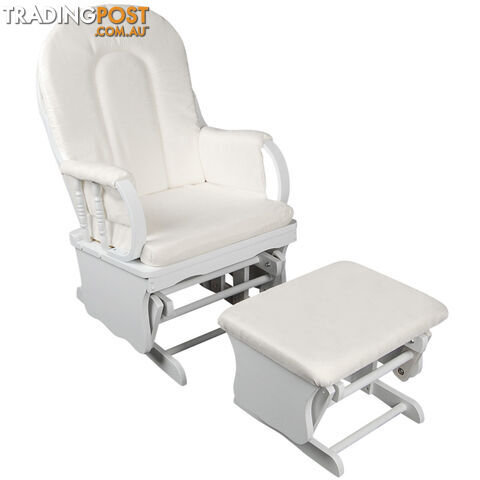 Comfort Baby Breast Feeding Rocking Sliding Glider Nursing Chair Ottoman White