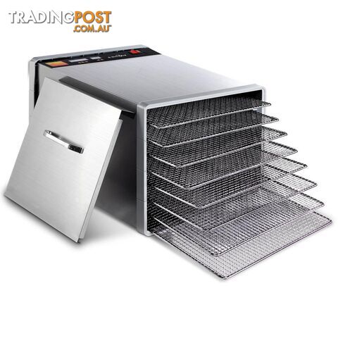 8 Trays Commercial Food Dehydrator Stainless Steel Jerky Dry Fruit Maker LED